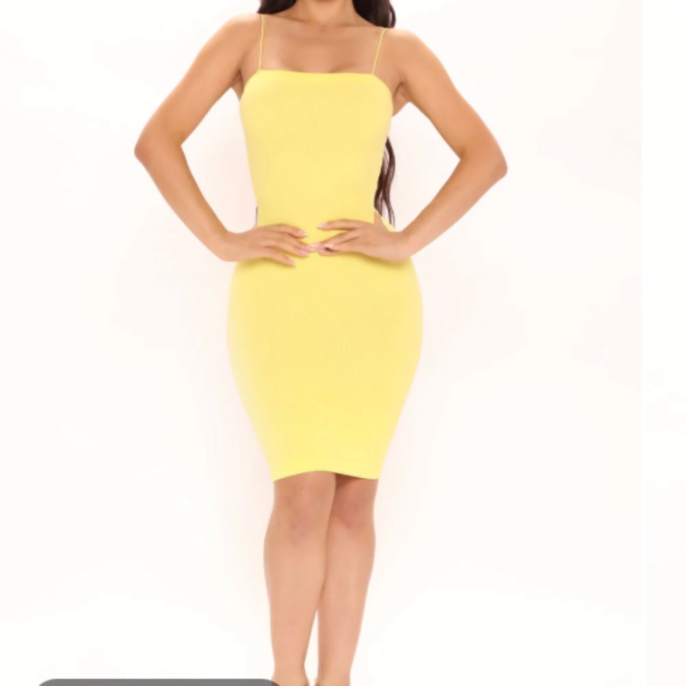 Fashion Nova Shelby Seamless Mini Dress - Yellow